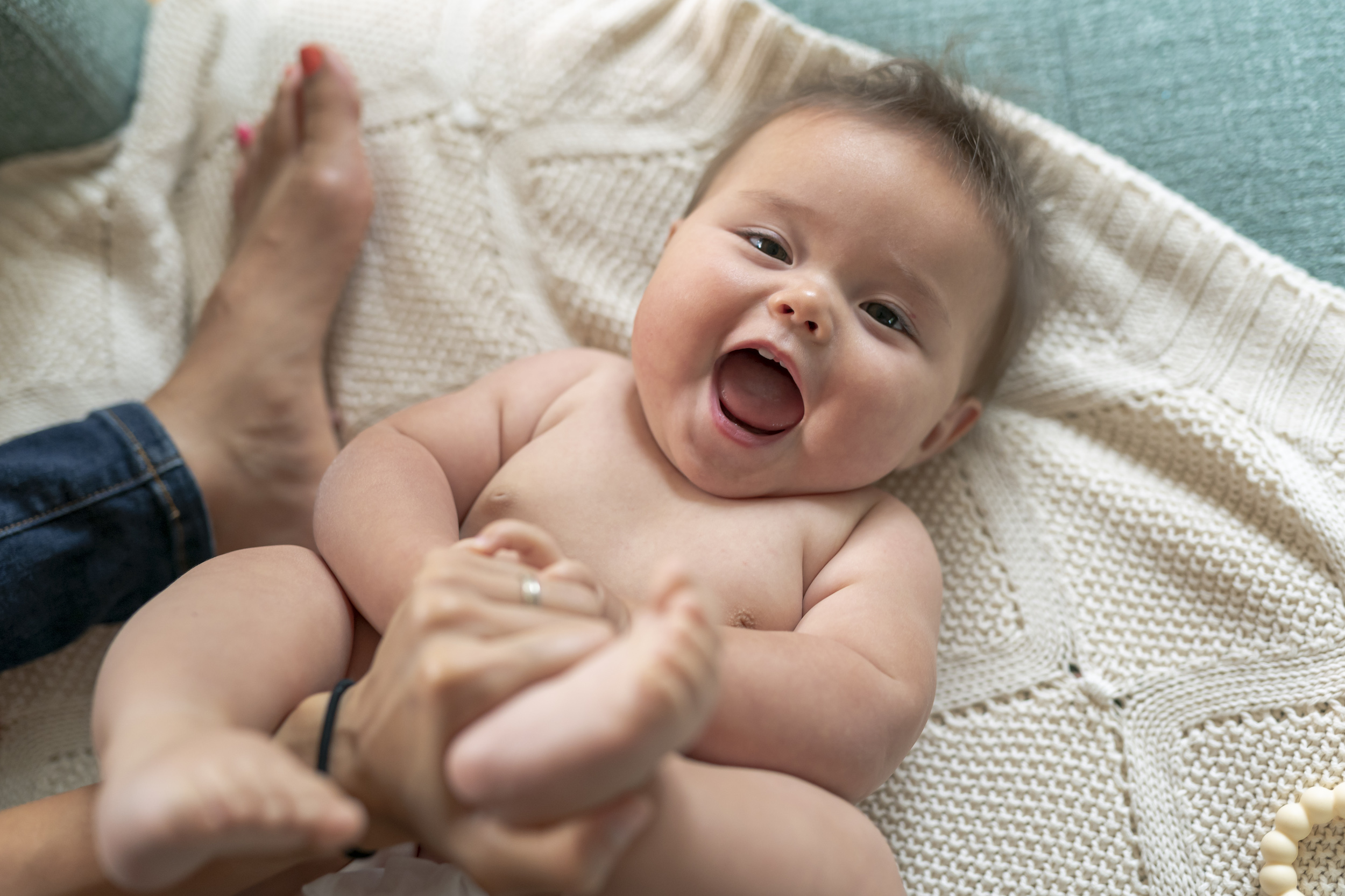 寶寶體重穩定增加、活動力正常