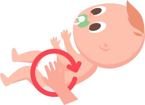 順時針按摩寶寶肚肚，可以幫助寶寶產生便意